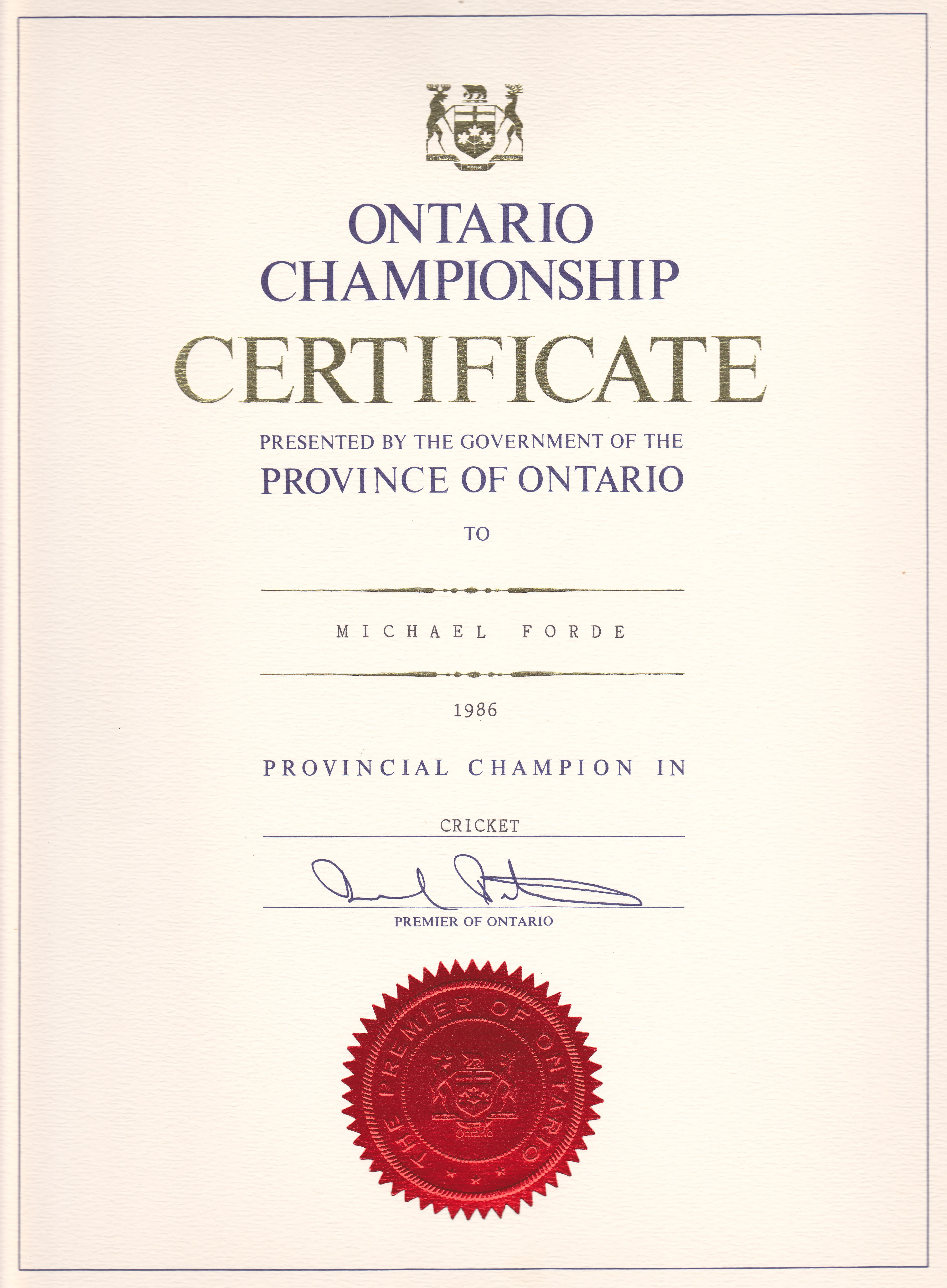 Mike — certificate